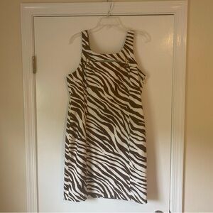 NWT Michael Michael Kors brown & white zebra dress size 12